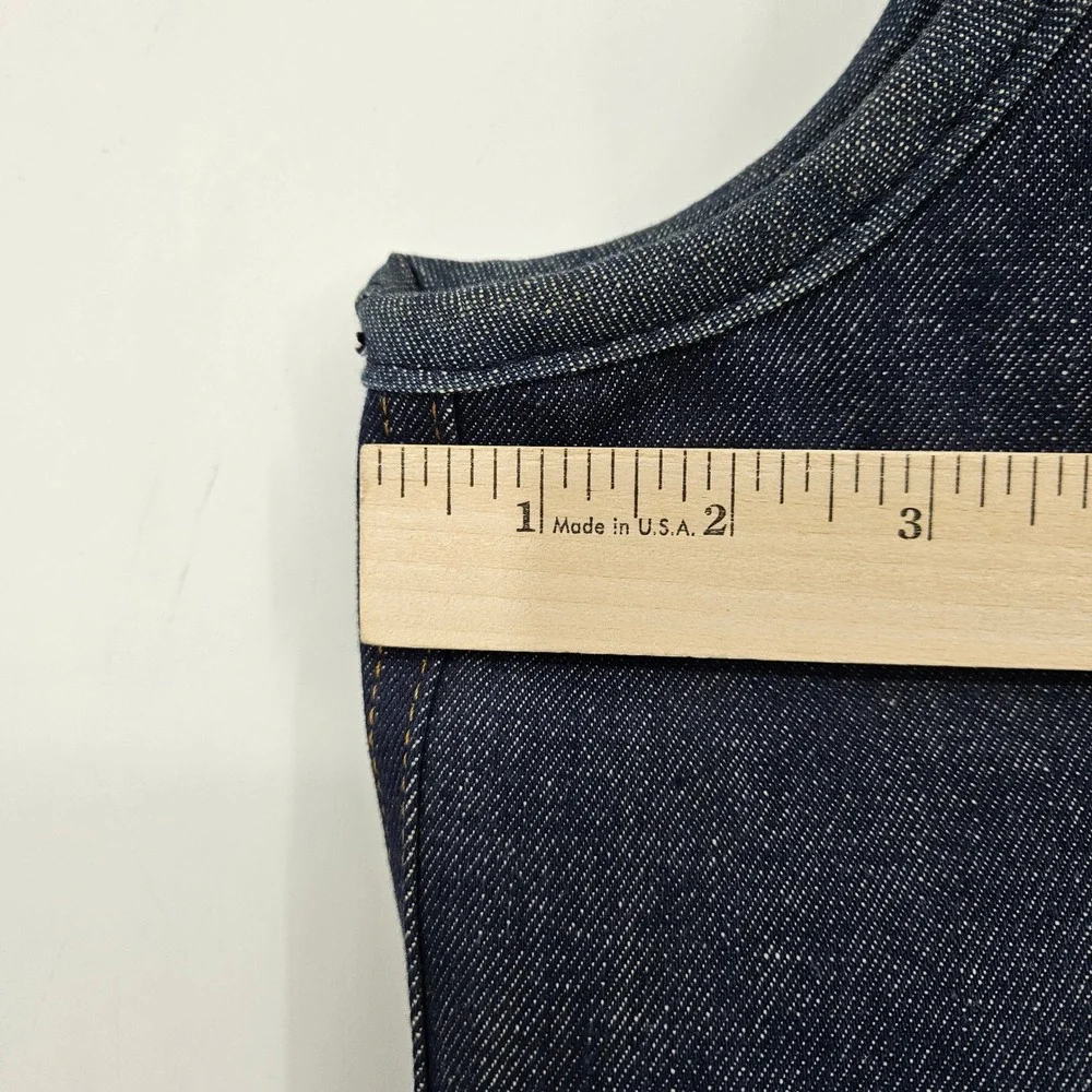 Vintage Roebucks Denim BOA‎ Vest Mens Extra Large 1970s Sears Sherpa Lined